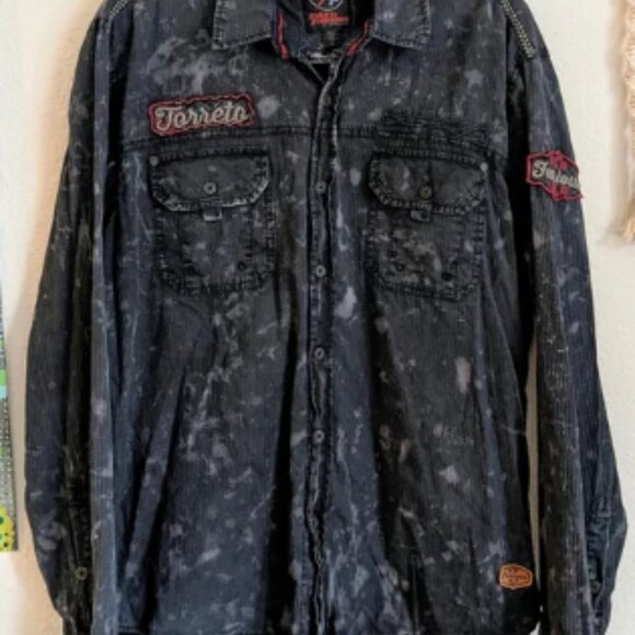 Fast & Furious by Affliction Button Down Shirt Torreto's Garage Embroidered Sz L - Picture 1 of 8